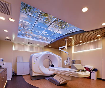 Custom Luminous SkyCeiling in the CT imaging suite.